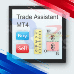 Hidden stop loss EA features and partial close settings being configured on the Trade Assistant MT4 settings panel.