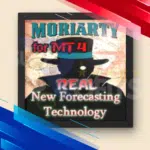 Professor Moriarty MT4 EA software box displaying new real forecasting technology for algorithmic trading.