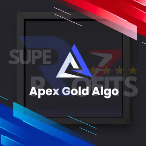 Official Apex Gold Algo MT5 logo with professional blue and white geometric design.
