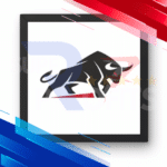 Professional vector brand graphic featuring a strong black bull design for the Capital X EA MT5 software suite.