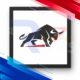 Professional vector brand graphic featuring a strong black bull design for the Capital X EA MT5 software suite.