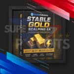 Stable Gold Scalping EA MT5 professional boxed product design featuring gold bullion bars.