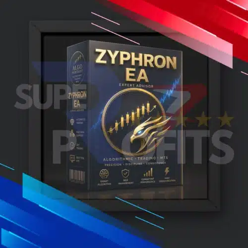 ZYPHRON EA MT5 professional trading bot box art by Algo Merchant Team.