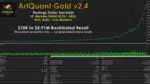 Art Quant Gold EA MT5 strategy tester backtest graph from 2018 to 2026 with huge profits.