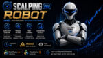 Detailed setup diagram highlighting the M1 timeframe parameters and built in features of Scalping Robot Pro MT5