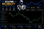 Live chart display of the Scalping Robot Pro MT5 trading panel execution interface running on MetaTrader 5