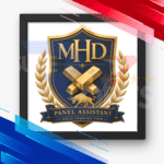 Official gold trading firm logo emblem with golden bullion bars and an aggressive bull icon representing the MHD Scalper Pro MT5 platform