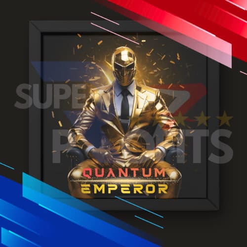 Quantum Emperor EA MT5 automated trading bot gold mascot avatar icon design