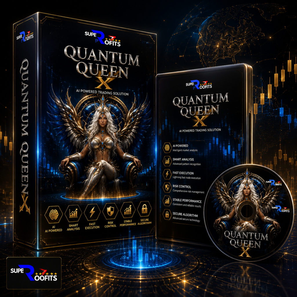 Quantum Queen X EA MT5 dashboard showing high win rate and performance statistics for gold trading