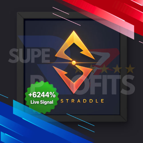 Straddle EA MT5 official logo and verified live signal showing massive growth percentage